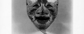 On Stage: Japanese Theater Prints and Costumes Kongo School, Noh Masks: Okina, 1930s, 11 5/8 in. x 9 3/8 in., Aoki Endowment, Scripps College