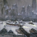 Joseph Pennell: “New York Skyline”, c. 1920. Watercolor on Paper.