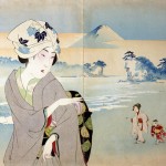 Yoshu Chikanobu: “Shichiri Beach, Sagami”, undated (c. 1897-1898). Ink on Paper. Purchase by the Aoki Endowment for Japanese Arts and Cultures.