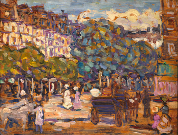 Maurice Brazil Prendergast: “The Boulevard, Paris”, c. 1900. Oil on Canvas.