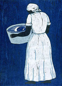 Alison Saar: “Washtub Blues”, 2000. Woodcut. Gift of Alison Saar.