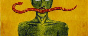 Alison Saar, Snake Man, 1994, edition AP 3/4, lithograph and woodcut, 28 x 37 in., 
Collections of Jordan D. Schnitzer and His Family Foundation
