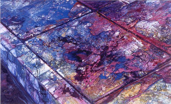 Kirk Pederson, Central Avenue, 1987, Acrylic on canvas, 60 in. x 98 in. x 4 in., Gift of Victoria and Dorn Dean, Scripps College