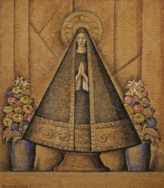 Alfredo Ramos Martinez, Madonna with Flowers (La Virgen de San Juan), n. d., Gouache, 26 5/8 in. x 23 5/16 in., Gift of Mrs. Doyle Hinton, Scripps College 