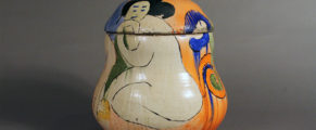 Michael Frimkess, Lidded Container, Porcelain, 14 1/2 in. x 12 in. x 12 in., Scripps College, Claremont, CA
